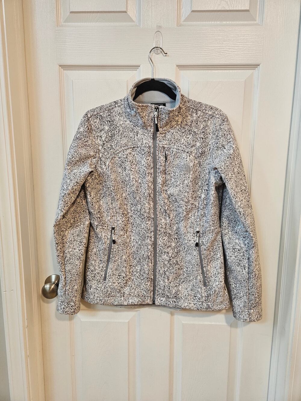The North Face Apex Barrier Soft Shell Jacket Women’s M Gray White Speckled